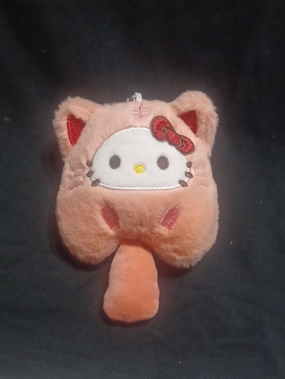 Hello Kitty Style Pink Plush Kids Accessory Keychain